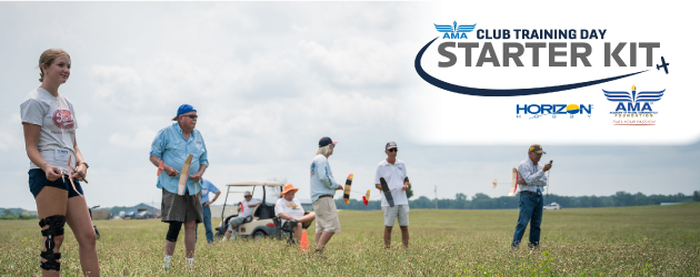 Group of people flying model airplanes in an open field under a cloudy sky.