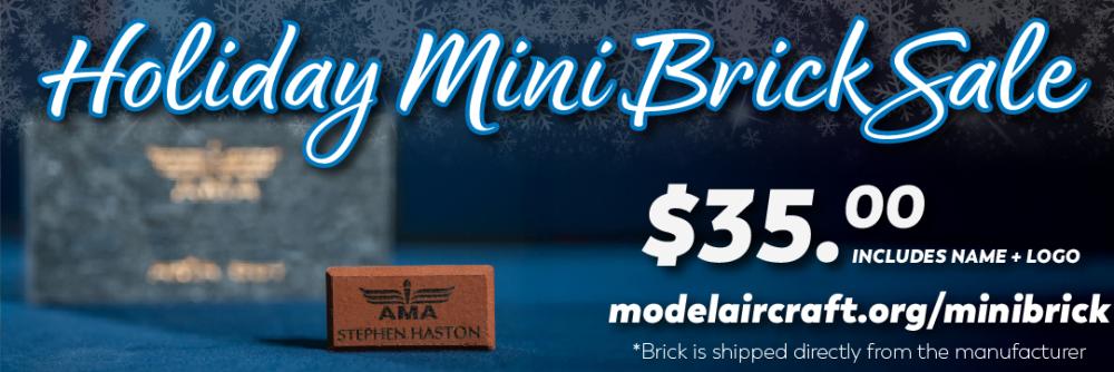 Holiday Mini Brick Sale banner with price in bold.