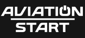 AVIATION START logo with power symbol.