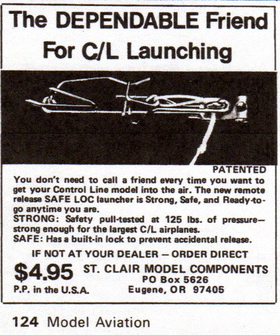 Advertisement for a model airplane launcher with pricing and ordering details.