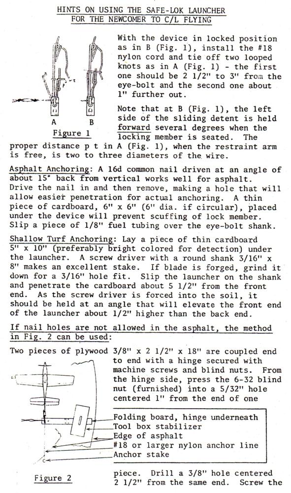 Assembly instructions with illustrations for a model aircraft launcher.