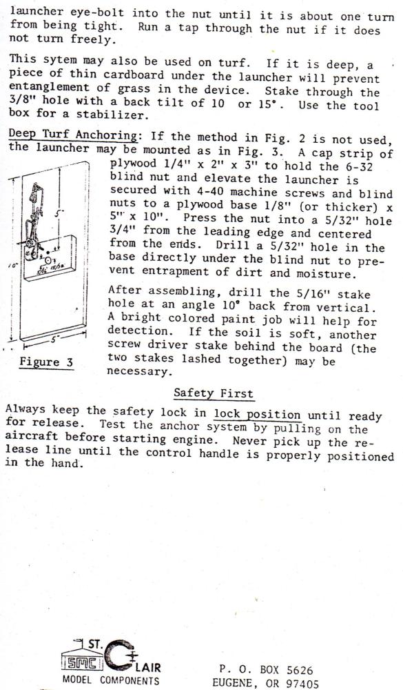 Instructional sheet for installing a launcher with safety warnings.