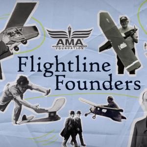 Collage of vintage aviation photos with "Flightline Founders" text.