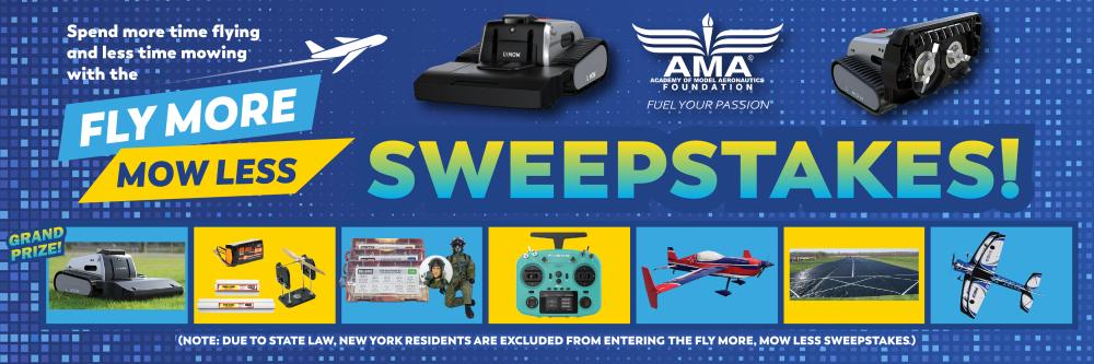 AMA Foundation Sweepstakes banner with various drone images and prizes.