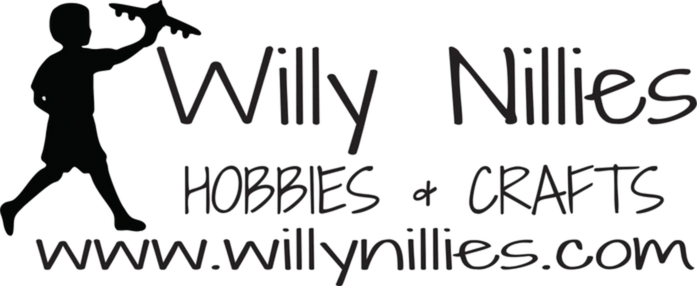 Willy Nillies logo with silhouette holding a paper airplane.
